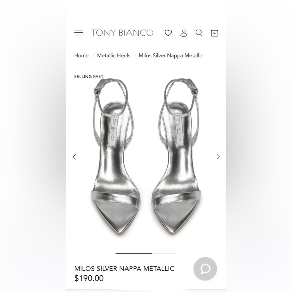 Tony Bianco Silver Nappa Metallic Heels - Picture 6 of 16
